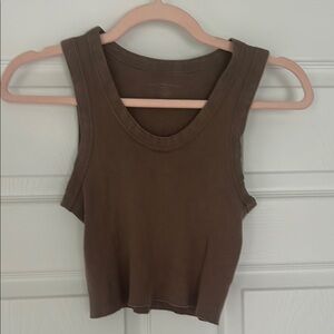 Brandy Melville Brown Cropped Sleeveless Tank Top